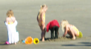 Sand play at the Newport Beach on October 18, 2011